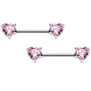 ボディキャンディー ボディピアス アメリカ 日本未発売 ウォレット Body Candy Pink Heart Front Nipple Barbell Set...