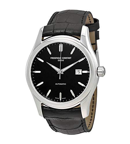 腕時計 フレデリックコンスタント メンズ Frederique Constant Automatic Black Dial Black Leather Watch 303B6B6腕時計 フレデリックコンスタント メンズ
