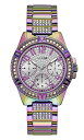 rv QX GUESS fB[X GUESS Multifunction Purple Crystal Bracelet Watch, Purple/Silver-Tonerv QX GUESS fB[X