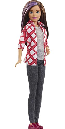 バービー バービー人形 Barbie Dreamhouse Adventures Skipper Doll, Approx. 11-inch, Brunette in Plaid Shirt and Black Pants, Gift for 3 to 7 Year Oldsバービー バービー人形