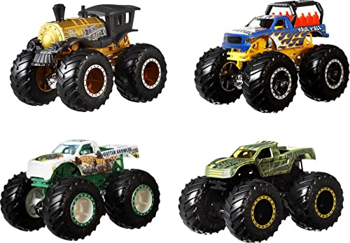 ホットウィール マテル ミニカー ホットウイール Hot Wheels Monster Trucks 1:64 Scale Set of 4 Toy Trucks with Giant Wheels (Styles May Vary)ホットウィール マテル ミニカー ホットウイール