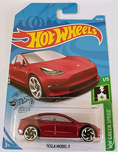 ホットウィール Hot Wheels テスラ モデル3 HWグリーンスピード 1/5 174/250 マルーン Tesla ビークル ミニカー