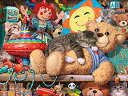 ジグソーパズル 海外製 750ピース おもちゃ箱 キャッツシリーズ サイズ約61x46センチ ペット・動物 Buffalo Games