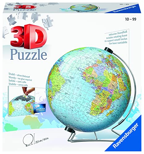 WO\[pY CO AJ Ravensburger The Earth 540 Piece 3D Jigsaw Puzzle for Kids and Adults - Easy Click Technology Means Pieces Fit Together PerfectlyWO\[pY CO AJ