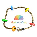 ジャングルジム ブランコ 屋内・屋外遊び 幼児 小学生 Rainbow Craft Colorful Climbing Rope - 6.5ft with 5 ...