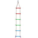 ジャングルジム ブランコ 屋内・屋外遊び 幼児 小学生 Rainbow Craft 6.6FT Climbing Rope Ladder Ninja Ladde...