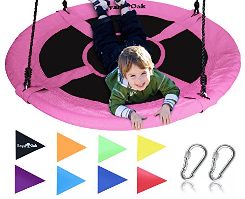 ジャングルジム ブランコ 屋内・屋外遊び 幼児 小学生 Saucer Tree Swing, Giant 40 Inches with Carabiners and Flags, 1680D Oxford Fabric,700 lb Weight Capacity, Steel Frame, Waterproof, Easy Install withジャングルジム ブランコ 屋内・屋外遊び 幼児 小学生