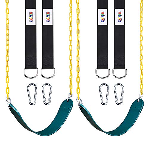 ジャングルジム ブランコ 屋内・屋外遊び 幼児 小学生 2 Pack Swings Seats Heavy Duty with 66" Chain Plastic Coated, Playground Swing Set Accessories Replacement with Snap Hooks and Hanging Strapジャングルジム ブランコ 屋内・屋外遊び 幼児 小学生