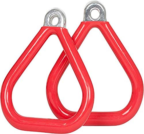 ジャングルジム ブランコ 屋内・屋外遊び 幼児 小学生 Swing Set Stuff Commercial Coated Triangle Trapeze Rings with SSS Logo Sticker, Redジャングルジム ブランコ 屋内・屋外遊び 幼児 小学生