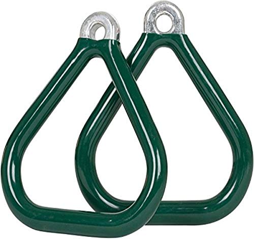 WOW uR EOV c w Swing Set Stuff Commercial Coated Triangle Trapeze Rings with SSS Logo Sticker, GreenWOW uR EOV c w