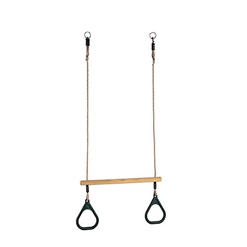 ジャングルジム ブランコ 屋内 屋外遊び 幼児 小学生 HUAWELL Wooden Trapeze with Plastic Gym Rings - Outdoor N Indoor Playground 2 in 1 Swing Set Accessories for Kids (Green).ジャングルジム ブランコ 屋内 屋外遊び 幼児 小学生