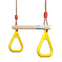 ジャングルジム ブランコ 屋内 屋外遊び 幼児 小学生 PELLOR Playground Children 039 s Wooden Trapeze Swing Bar with Plastic Gym Rings Swing Set for Indoor Outdoor Funジャングルジム ブランコ 屋内 屋外遊び 幼児 小学生