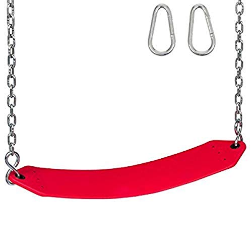 󥰥른 ֥ ⡦ͷ Ļ  Swing Set Stuff Inc. Residential Belt Seat with Chains and Hooks and SSS Logo Sticker Playground Accessory, Red (SSS-0126-R)󥰥른 ֥ ⡦ͷ Ļ 