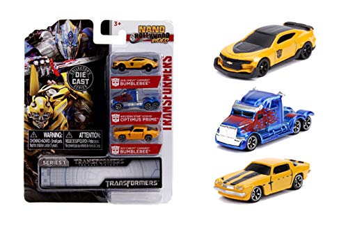 angelica㤨֥ȥ ߥ˥ 㥹 ꥫ Jada Toys Transformers Nano Hollywood Rides 2016 Chevy Camaro Bumblebee, Western Star 5700XE Optimus Prime and 1977 Chevy Camaro Bumblebee, 1.75