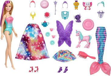 【送料無料】バービー Barbie ドリームトピア アドベントカレンダー 24日間のサプライズギフト 初日にお人形 毎日違ったプレゼント 3匹のペット ギフト 誕生日 クリスマス プレゼント