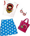 バービー バービー人形 Barbie Clothes: Wonder Woman Outfit Doll with Graphic Top, Star-Prin...