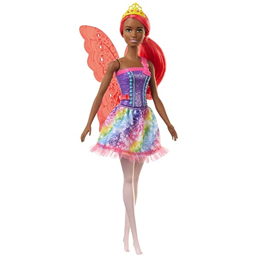 バービー バービー人形 Barbie Dreamtopia Fairy Doll, 12-inch, with Pink Hair, Light Pink Legs Wings, Gift for 3 to 7 Year Olds, Multiバービー バービー人形