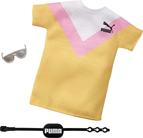 バービー バービー人形 Barbie Clothes: Puma Branded Outfit Doll, Striped T-Shirt Dress with Fanny Pack and Sunglasses, for 3 to 8 Year Oldsバービー バービー人形