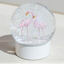 スノーグローブ 雪 置物 インテリア 海外モデル Mingfuxin Flamingo Snowglobe Crystal Ball with White Base, White Flakes Glass Snow Globe Flamingo Snow Globe for Girls Kids Women Adults Gifts, 100MM Valentinesスノーグローブ 雪 置物 インテリア 海外モデル