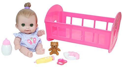 ジェーシートイズ 赤ちゃん おままごと ベビー人形 JC Toys Lil Cutesies 9 All Vinyl Baby Doll Bed Time Gift Set Posable and Washable Removable Outfit Rocking Crib and Bed Time Accessories Ages 2 ジェーシートイズ 赤ちゃん おままごと ベビー人形