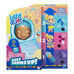 ベビーアライブ 赤ちゃん おままごと ベビー人形 Baby Alive Baby Grows Up (Happy) - Happy Hope or Merry Meadow, Growing and Talking Baby Doll, Toy with 1 Surprise Doll and 8 Accessories, Blueベビーアライブ 赤ちゃん おままごと ベビー人形