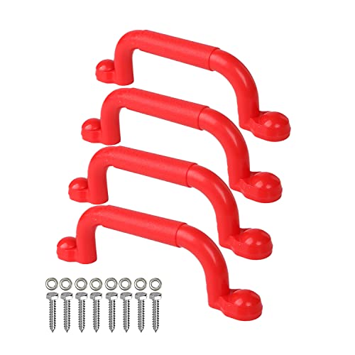 ジャングルジム ブランコ 屋内 屋外遊び 幼児 小学生 Ymeibe Kids Playground Handles Outdoor Indoor Set of 4 Plastic Nonslip Safety Hand Grips for Playset Climbing Frame Tree Play House 10 (Red)ジャングルジム ブランコ 屋内 屋外遊び 幼児 小学生