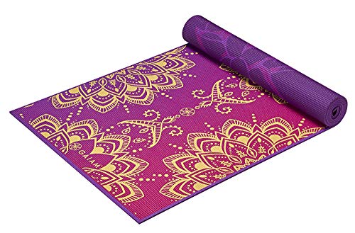 襬ޥå եåȥͥ Gaiam Yoga Mat Premium Print Reversible Extra Thick Non Slip Exercise &Fitness Mat for All Types of Pilates &Floor Workouts, Royal Bouquet, 68