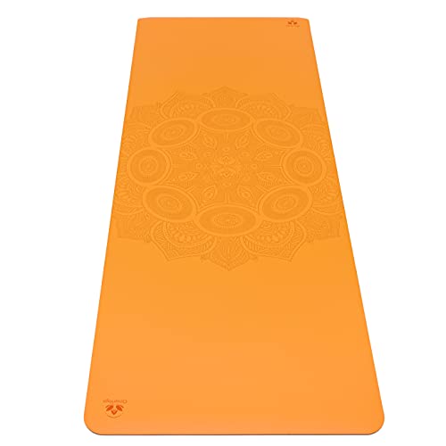 襬ޥå եåȥͥ Premium Clever Yoga Mat - Extra Safe Non Slip Yoga Mat Suitable For All Yoga Types - Workout Mat For Home Or On The Go - Includes Our Perfect Fit Mat Bag - Orange襬ޥå եåȥͥ
