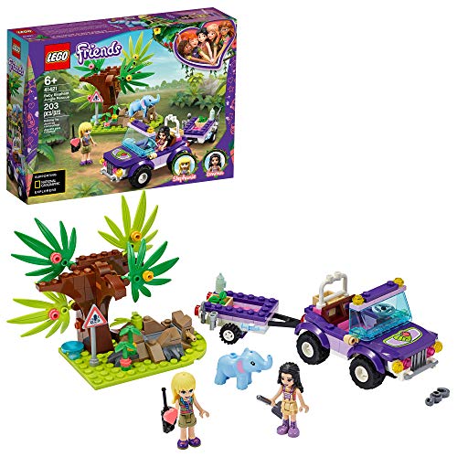 쥴 ե LEGO Friends Baby Elephant Jungle Rescue 41421 Adventure Building Kit; Animal Rescue Playset That Comes with a Toy Truck and Trailer, Plus Friends Emma and Stephanie (203 Pieces)쥴 ե