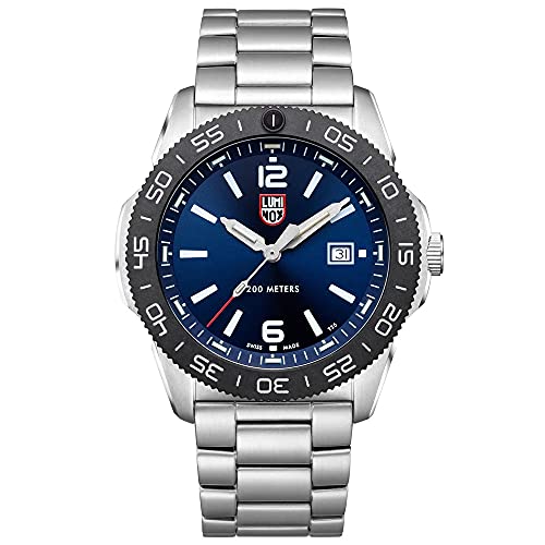 オイスター 腕時計（メンズ） 腕時計 ルミノックス アメリカ海軍SEAL部隊 ミリタリーウォッチ メンズ Luminox Men's Navy Seal Pacific Diver 3120 Series Silver Stainless Steel Oyster Band Blue Dial Quartz Analog Watch腕時計 ルミノックス アメリカ海軍SEAL部隊 ミリタリーウォッチ メンズ