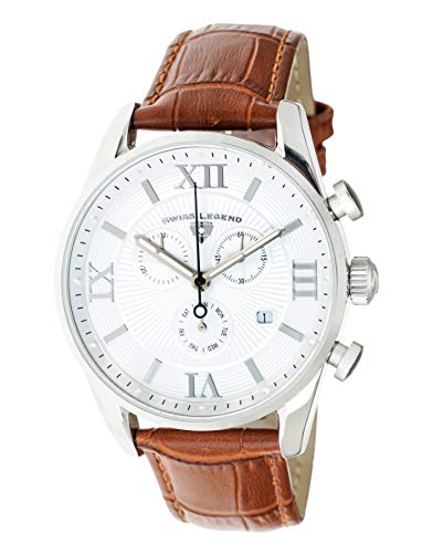 腕時計 スイスレジェンド メンズ Swiss Legend Men's Belleza Analog Swiss Quartz Watch White Dial and Silver Stainless Steel Case with Brown Leather Strap 22011-02-BR腕時計 スイスレジェンド メンズ