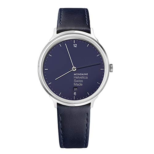 モンディーン 腕時計 モンディーン 北欧 スイス メンズ Mondaine - Helvetica Light MH1.L2240.LD - Mens and Womens Watch 38mm - Wrist Watch Date Blue Leather Strap 30m Waterproof Sapphire Crystal - Mens Watches - Made in Switzerl腕時計 モンディーン 北欧 スイス メンズ