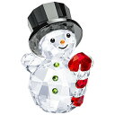 スワロフスキー Swarovski スノーマンとキャンディーケイン 雪だるま 約6センチ クリスマス クリスタル インテリア