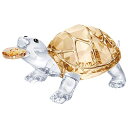 スワロフスキー Swarovski カメ 約11センチ 5463874 動物 クリスタル インテリア 口にくわえたコイン