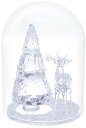 スワロフスキー Swarovski ベルジャー ツリーとオスジカ 約16センチ 5403173 クリスマス 動物 クリスタル インテリア