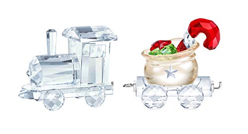 スワロフスキー クリスタル 置物 オーナメント SWAROVSKI SWAROVSKI Crystal Set of 2 Locomotive (#5364562) & Santa's Gift Bag Wagon (#5464864) Figurinesスワロフスキー クリスタル 置物 オーナメント SWAROVSKI