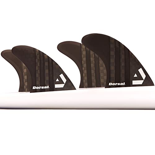 サーフィン フィン マリンスポーツ DORSAL Surfboard Fins Quad 4 Set Future Compatible Black Medium Carbon Fiber with Honeycomb Hexcoreサーフィン フィン マリンスポーツ