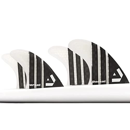 サーフィン フィン マリンスポーツ DORSAL Surfboard Fins Quad 4 Set FCS Compatible White Carbon Fiber with Honeycomb Hexcoreサーフィン フィン マリンスポーツ