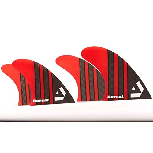 サーフィン フィン マリンスポーツ DORSAL Surfboard Fins Quad 4 Set FCS Compatible Red Carbon Fiber with Honeycomb Hexcoreサーフィン フィン マリンスポーツ