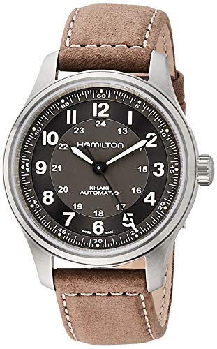 angelica㤨ӻ ϥߥȥ  Hamilton Watch Khaki Field Titanium Auto | Swiss Made | 42mm Titanium Case | Black Dial Analog Watch | Brown Leather Strap (Model: H70545550ӻ ϥߥȥ 󥺡פβǤʤ303,440ߤˤʤޤ