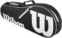 テニス バッグ ラケットバッグ バックパック Wilson Advantage II Triple Tennis Racket Bag - Black/White, Holds up to 3 Racketsテニス バッグ ラケットバッグ バックパック