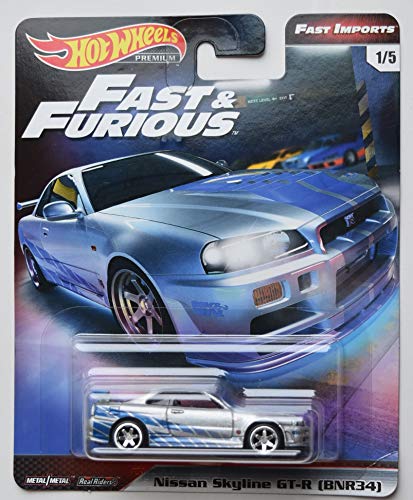 ホットウィール Hot Wheels プレミアム ファストインポート ニッサン スカイライン GT-R (BNR34) Fast Furious ワイルドスピード 1/5 シルバー NISSAN 日産 ビークル ミニカー