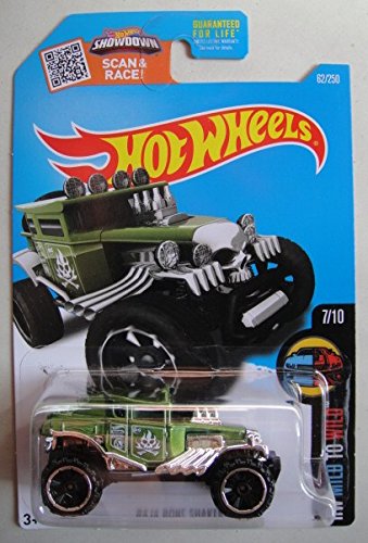 ホットウィール マテル ミニカー ホットウイール 2016 HOT WHEELS HW MILD TO WILD 7/10 GREEN BAJA BONE SHAKER 62/250 SHOWDOWN SCAN AND RACE CARDホットウィール マテル ミニカー ホットウイール