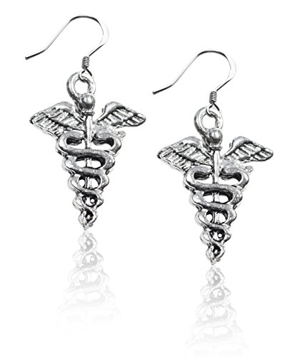 気まぐれなかわいい プレゼント クリスマス ピアス アメリカ Whimsical Gifts Nurse Charm Earrings (Caduceus Medical Symbol, Silver)気まぐれなかわいい プレゼント クリスマス ピアス アメリカ 1