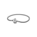 パンドラ ブレスレット チャーム アクセサリー ブランド Pandora Moments Sparkling Crown O Pav? Clasp Snake Chain Bracelet - Cubic Zirconia & Sterling Silver Charm Bracelet for Women - Compatible Momeパンドラ ブレスレット チャーム アクセサリー ブランド