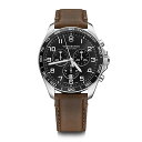 ビクトリノックス 腕時計（メンズ） 腕時計 ビクトリノックス スイス メンズ Victorinox FieldForce Classic Chrono - Wristwatch and Timepiece for Men - Black Dial and Brown Leather Strap腕時計 ビクトリノックス スイス メンズ