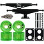   ܡ ȥܡ ǥ Longboard Skateboard Trucks Combo Set 65mm Bigfoot Islanders Wheels with Black Trucks, Bearings, and Hardware Package (65mm Green Wheels, 6.0 (8.63