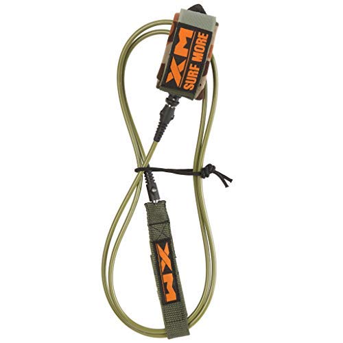 サーフィン リーシュコード マリンスポーツ XM SURF MORE Premium Surfboard Leash, 6ft, Made in USA, Comp Cord Thickness (0.220in), Key Pocket, Unbreakable Swivels, Detachable Railsaver, Camo Leash, Camo Strap, Kiサーフィン リーシュコード マリンスポーツ