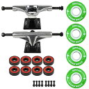 ウィール タイヤ スケボー スケートボード 海外モデル Skateboard Cruiser Trucks and Wheels Package 83A Soft Wheels - ABEC 5 Bearings (53mm 83A Green, Core 4.75