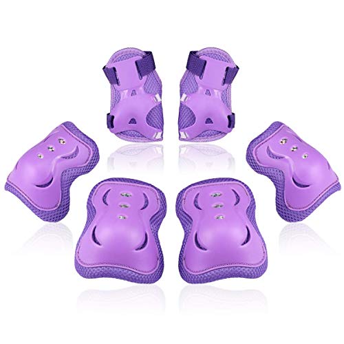 ブッシュ スケボー スケートボード 海外モデル 直輸入 Kids/Youth Knee Pad Elbow Pads Guards Protective Gear Set for Roller Skates Cycling BMX Bike Skateboard Inline Skatings Scooter Riding Sports (Purplブッシュ スケボー スケートボード 海外モデル 直輸入